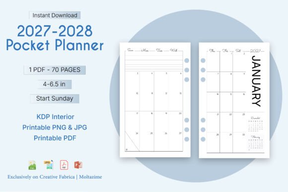 Download 2027–2028 Pocket Calendar Printable - Calendar Collection