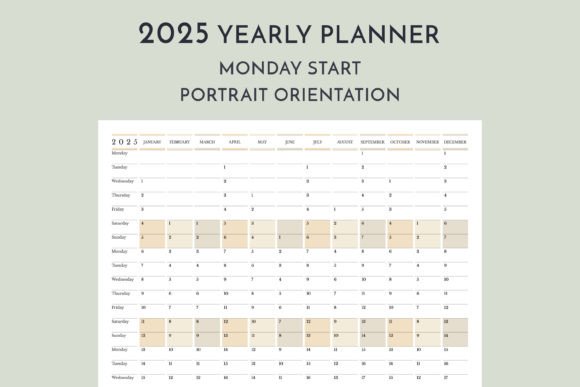 Download 2025 Yearly Calendar Monday Start P - Calendar Collection