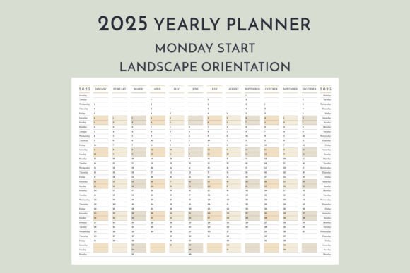 Download 2025 Yearly Calendar Monday Start L - Calendar Collection
